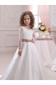 Ivory Ball Gown V-Neck Chapel Train Long Sleeve Flower Girl Dress Geelong