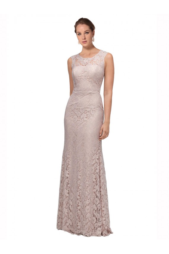 Shop Long Sleeveless All Lace Bridesmaid Dress / Prom Dress with Scoop Neckline Geelong