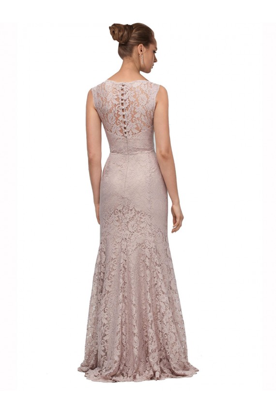 Shop Long Sleeveless All Lace Bridesmaid Dress / Prom Dress with Scoop Neckline Geelong