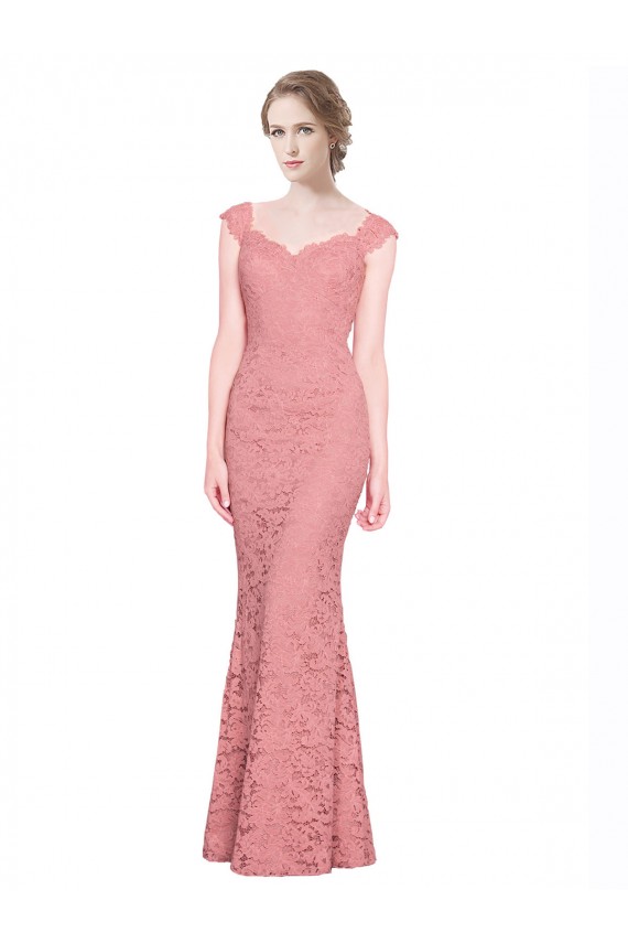 Sweetheart Mermaid Long Lace Bridesmaid Dress / Prom Dress with Wide Straps Geelong