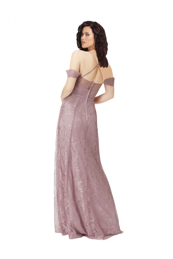 Sweetheart Chantilly Lace Bridesmaid Dress with Off the Shoulder Sleeves Geelong