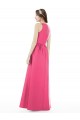 Shop Jewel Neck Keyhole Back Sleek Long Satin Bridesmaid Dress Geelong