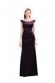 Shop Off The Shoulder Long Satin Bridesmaid Dress with Asymmetrical Pleated Bodice Geelong