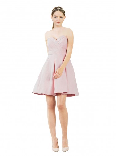 Short Knee Length Sweetheart Satin Cocktail Bridesmaid Dress Geelong