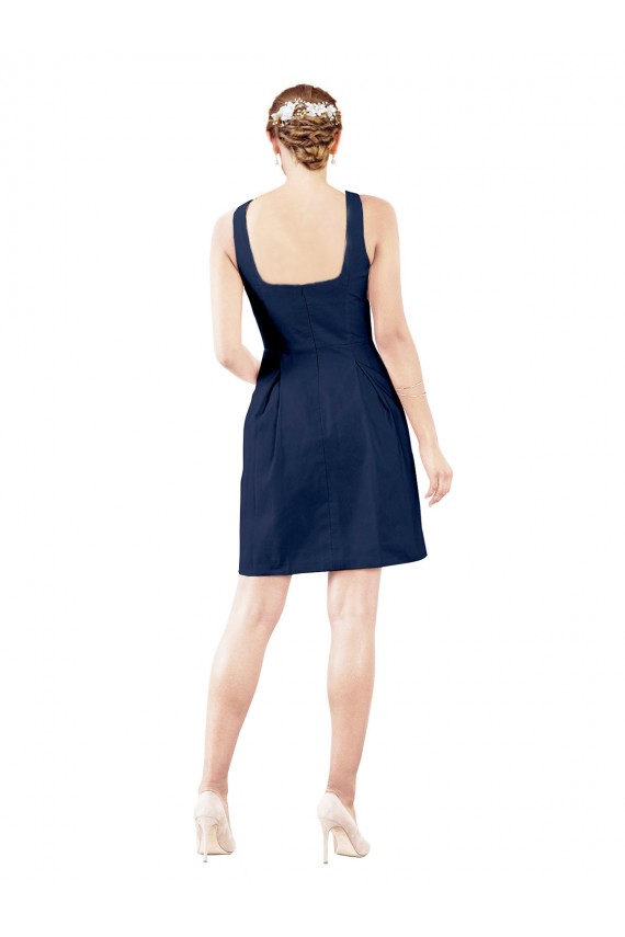 Shop V-Neck A-Line Satin Cocktail Bridesmaid Dress with Pockets Geelong