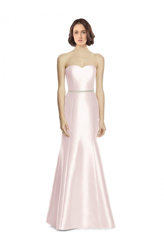 Shop Long Sweetheart Satin Bridesmaid Dress with Slim Beaded Sash Geelong