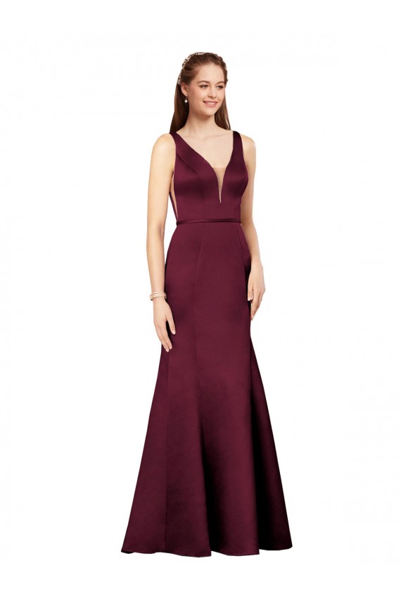 Shop Sexy Formal Satin Bridesmaid Dress / Prom Dress with Side Cutouts Geelong