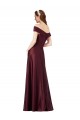 Long Off the Shoulder Formal Satin Bridesmaid Dress / Prom Dress with Thigh-high Slit Geelong