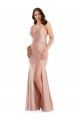 Shop Deep V-Neck Formal Silky Satin Mermaid Bridesmaid Dress / Prom Dress with Side Slit Geelong