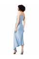Shop Midi Length Short Formal Silky Satin Bridesmaid Dress / Cocktail Prom Dress with Asymmetric Neckline and High Side Split Geelong