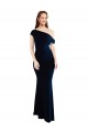 Shop Draped Off the Shoulder Fitted Formal Crepe Bridesmaid Dress / Prom Dress Geelong