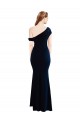 Shop Draped Off the Shoulder Fitted Formal Crepe Bridesmaid Dress / Prom Dress Geelong