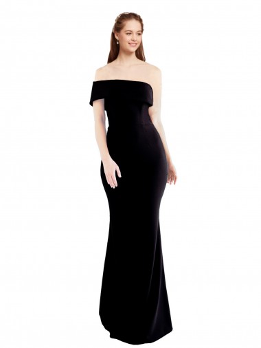 Shop Asymmetrical Draped Off the Shoulder Banded Formal Crepe Bridesmaid Dress / Prom Dress Geelong