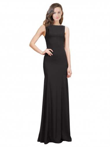 Shop Sleeveless Bateau Neckline Crepe Bridesmaid Dress / Prom Dress with Twist Back Geelong
