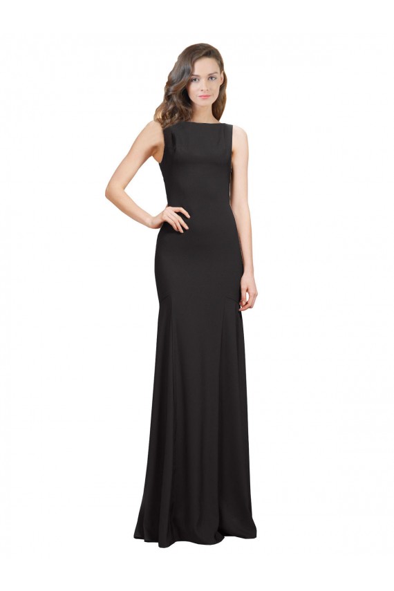 Shop Sleeveless Bateau Neckline Crepe Bridesmaid Dress / Prom Dress with Twist Back Geelong