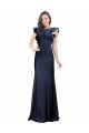 Sleeveless Crepe Bridesmaid Dress / Prom Dress with Cascading Ruffle and Keyhole Back Geelong