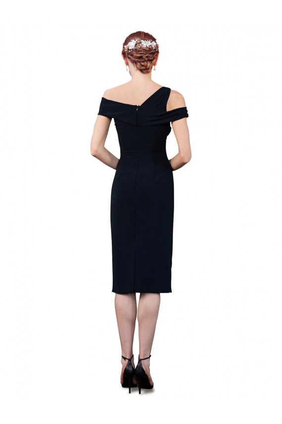 Shop Draped Cross Shoulder Stretch Formal Crepe Cocktail Dress / Homecoming Dress Geelong