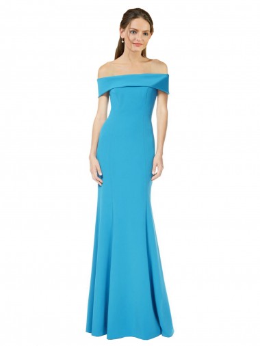 Shop Off the Shoulder Formal Crepe Bridesmaid Dress / Prom Dress with Fitted Silhouette Geelong