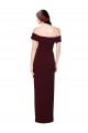 Shop Off the Shoulder Long Formal Crepe Bridesmaid Dress / Prom Dress with Waist Tie Geelong