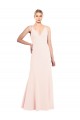 Slim A-Line V-Neck Long Stretch Formal Crepe Bridesmaid Dress / Prom Dress with V-Back Geelong