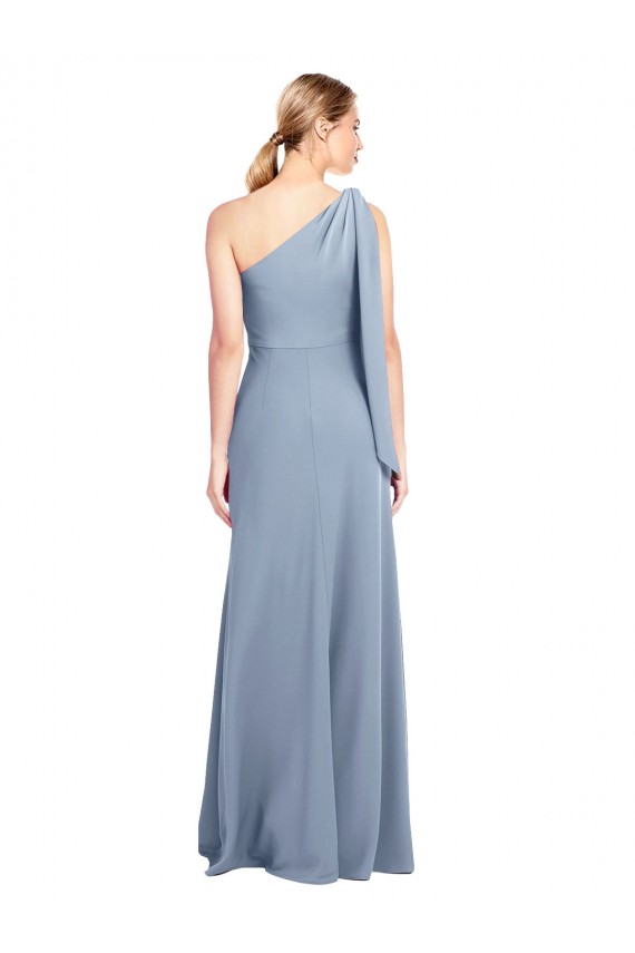 Draped Flutter Sleeves One Shoulder Stretch Formal Crepe Bridesmaid Dress / Prom Dress Geelong