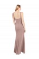 Shop Square Neck Fit and Flare Long Stretch Crepe Bridesmaid Dress / Prom Dress with Side Slit Geelong