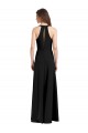 Shop Sleek Halter V-Neck Long A-Line Stretch Formal Crepe Bridesmaid Dress / Prom Dress with Front Slit Geelong
