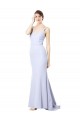 Sweetheart High Neck Sleeveless Formal Crepe Bridesmaid Dress / Prom Dress Geelong