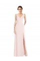 Square Neck Low Back A-Line Bridesmaid Dress / Prom Dress with Front Slit and Pockets Geelong
