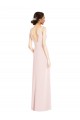 Square Neck Low Back A-Line Bridesmaid Dress / Prom Dress with Front Slit and Pockets Geelong