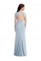 Shop Cap Sleeve Open Back Trumpet Formal Crepe Bridesmaid Dress / Prom Dress with Front Slit Geelong