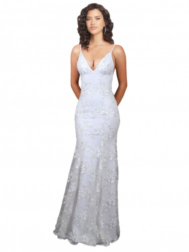 Shop V-Neckline Backless Floral Patterned Sequin Formal Bridesmaid Dress / Prom Dress Geelong
