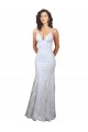 V-Neckline Backless Floral Patterned Sequin Formal Bridesmaid Dress / Prom Dress Geelong
