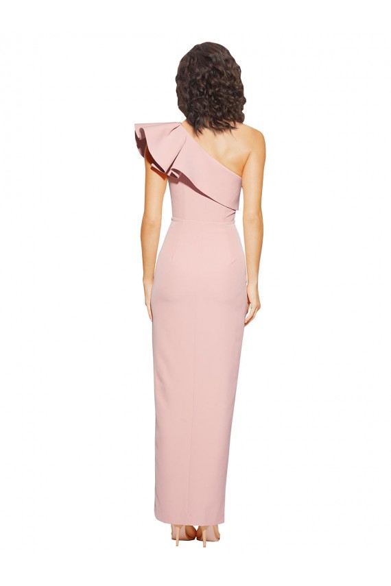 Full Length One Shoulder Formal Crepe Bridesmaid Dress / Prom Dress with Side Leg Split Geelong