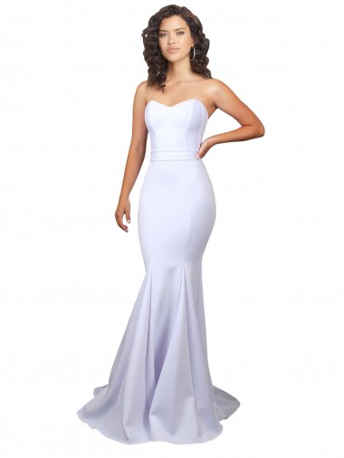 Shop Simple Long Strapless Sweetheart Mermaid Crepe Beach Wedding Dress Geelong