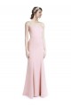 Shop Square Neck Criss Cross Open Back Slim Crepe Bridesmaid Dress / Prom Dress with Spaghetti Straps Geelong
