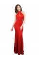 Halter Neck keyhole Front Back Long Formal Stretch Satin Bridesmaid Dress / Prom Dress Geelong