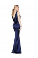 Sheath High Neck Formal Stretch Satin Bridesmaid Dress / Prom Dress Low Back Geelong