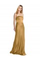 Shop Sleek Strapless Long A-Line Formal Stretch Satin Bridesmaid Dress / Prom Dress Geelong