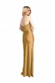 Shop Sleek Strapless Long A-Line Formal Stretch Satin Bridesmaid Dress / Prom Dress Geelong