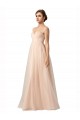 Illusion Sleeves Tulle Bridesmaid Dress with Shirred Bodice and Sweetheart Neckline Geelong