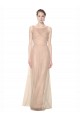 Long Tulle Bridesmaid Dress with Illusion Neck Geelong