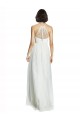 High Neckline Long Tulle Bridesmaid Dress with Illusion Front Geelong