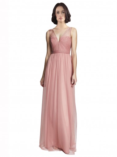 Shop V-Neck Illusion Tulle Bridesmaids Dress Geelong