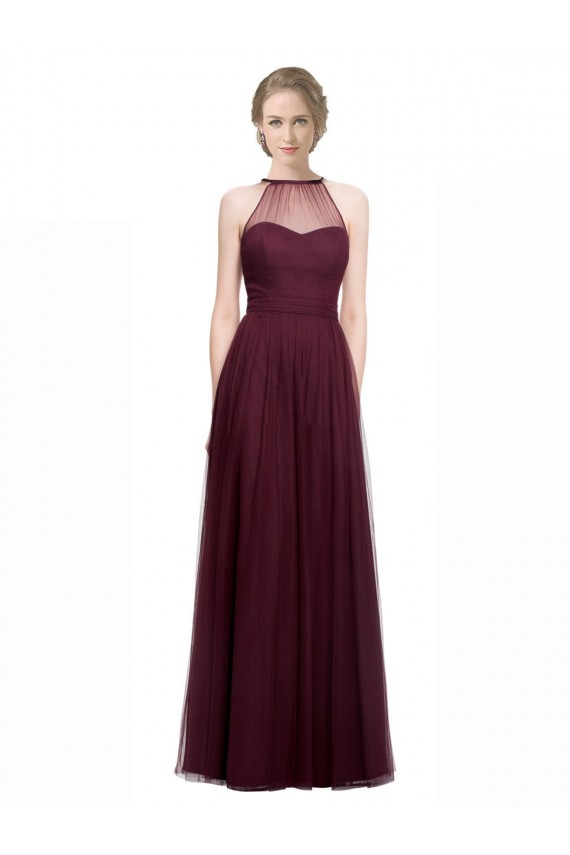 Full Length Soft Tulle Spaghetti Strap Bridesmaid Dress Geelong