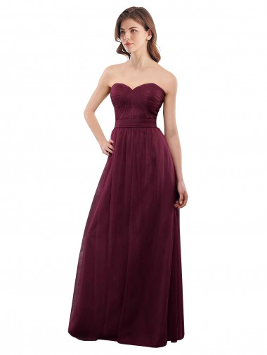 Shop Strapless Tulle A-line bridesmaid dress with pleated top Geelong