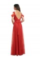 Shop Cold Shoulder Pleated Wrap Tulle Bridesmaid Dress with Low V-Back Geelong