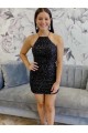 Halter Sleeveless Short Velvet Sequin Homecoming Dress / Prom Dress Geelong