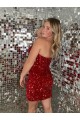 Shop Sweetheart Sleeveless Short Velvet Sequin Homecoming Dress / Prom Dress Geelong