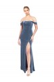 Shop Draped Sleeves Wide Scoop Neck Off the Shoulder Velvet Bridesmaid Dress / Prom Dress Geelong